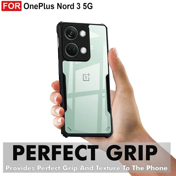 Bumper_Black_Shockproof_Bumper_Crystal__Back_Case_Cover_Compatible_With_Oneplus_Nord_3_5G_/_1+Nord_3_5G__Minimalist_Pc+Tpu_360_Protection_Tough_Rugged_Design
