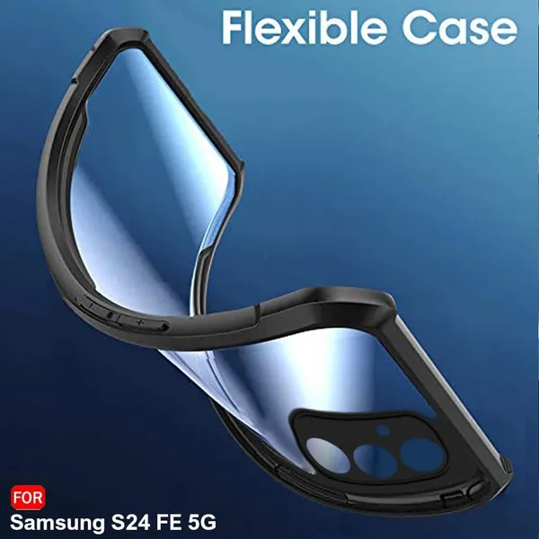 Bumper_Black_Shockproof_Bumper_Crystal__Back_Case_Cover_Compatible_With_Samsung_Galaxy_S24_Fe_5G__Minimalist_Pc+Tpu_360_Protection_Tough_Rugged_Design