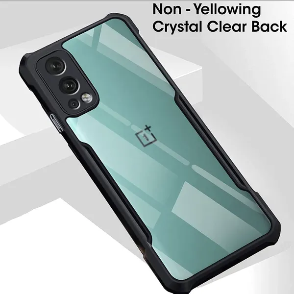 Bumper_Black_Shockproof_Bumper_Crystal__Back_Case_Cover_Compatible_With_Oneplus_Nord_2_5G_/_1+Nord_2_5G__Minimalist_Pc+Tpu_360_Protection_Tough_Rugged_Design
