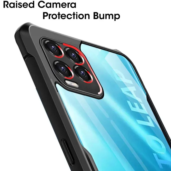 Bumper_Black_Shockproof_Bumper_Crystal__Back_Case_Cover_Compatible_With_Realme_8_4G_/_Realme_8_Pro_4G__Minimalist_Pc+Tpu_360_Protection_Tough_Rugged_Design