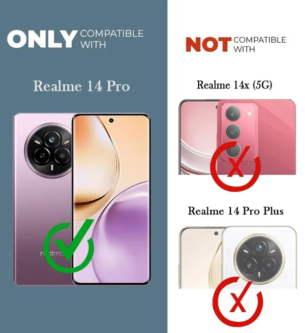 Bumper_Black_Shockproof_Bumper_Crystal__Back_Case_Cover_Compatible_With_Realme_14_Pro_5G__Minimalist_Pc+Tpu_360_Protection_Tough_Rugged_Design