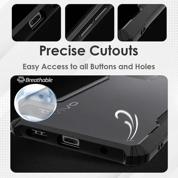Bumper_Black_Shockproof_Bumper_Crystal__Back_Case_Cover_Compatible_Iqoo_Z9_Lite/Vivo_Y18/_Y18E/_Y18I/_Y28S/_Y37/_Y03/_T3_Lite_5G_Minimalist_Pc+Tpu_360_Tough_Rugged