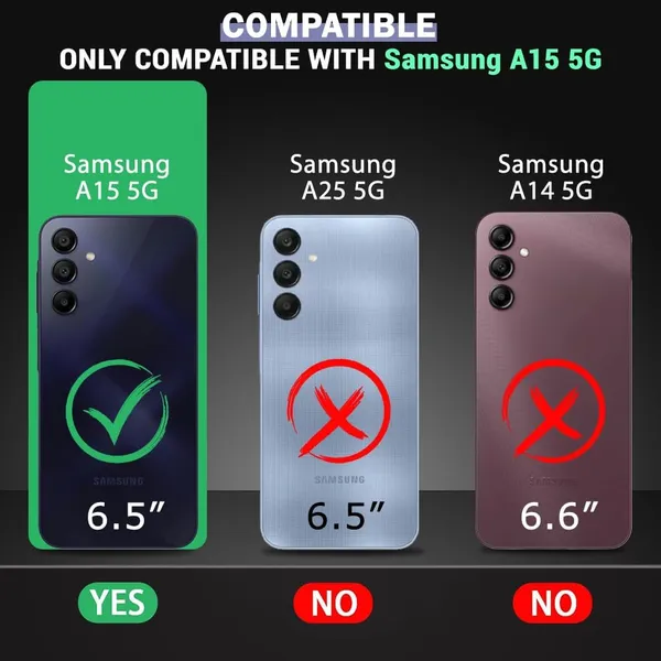 Bumper_Black_Shockproof_Bumper_Crystal__Back_Case_Cover_Compatible_With_Samsung_Galaxy_A15_5G__Minimalist_Pc+Tpu_360_Protection_Tough_Rugged_Design