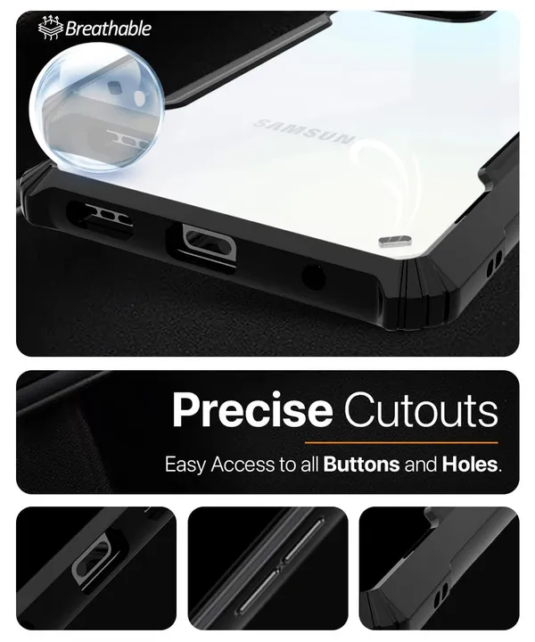 Bumper_Black_Shockproof_Bumper_Crystal__Back_Case_Cover_Compatible_With_Samsung_Galaxy_A15_5G__Minimalist_Pc+Tpu_360_Protection_Tough_Rugged_Design