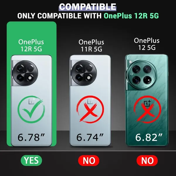 Bumper_Black_Shockproof_Bumper_Crystal__Back_Case_Cover_Compatible_With_Oneplus_12R_5G_/_1+Ace_3_5G__Minimalist_Pc+Tpu_360_Protection_Tough_Rugged_Design