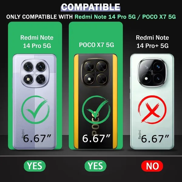 Black_Shockproof_Bumper_Crystal__Back_Case_Cover_Compatible_With_Xiaomi_Redmi_Note_14_Pro_5G_/_Poco_X7_5G__Minimalist_Pc+Tpu_360_Protection_Tough_Rugged_Design