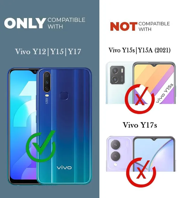 Bumper_Black_Shockproof_Bumper_Crystal__Back_Case_Cover_Compatible_With_Vivo_Y3_/_Y17_/_Y12_/_Y11_/_Y15_/_U10_/_U3X__Minimalist_Pc+Tpu_360_Protection_Tough_Rugged_Design