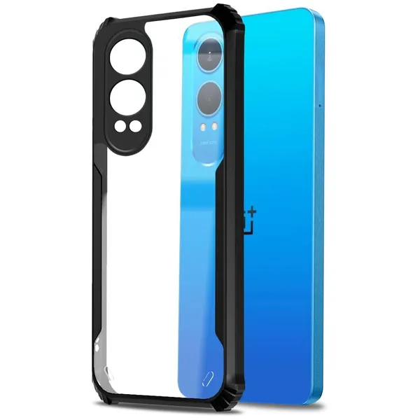 Bumper_Black_Shockproof_Bumper_Crystal__Back_Case_Cover_Compatible_With_Oneplus_Nord_Ce_4_Lite_/_1+Nord_Ce4_Lite_5G__Minimalist_Pc+Tpu_360_Protection_Tough_Rugged_Design