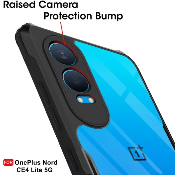 Bumper_Black_Shockproof_Bumper_Crystal__Back_Case_Cover_Compatible_With_Oneplus_Nord_Ce_4_Lite_/_1+Nord_Ce4_Lite_5G__Minimalist_Pc+Tpu_360_Protection_Tough_Rugged_Design