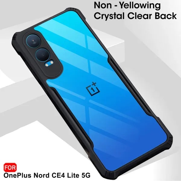 Bumper_Black_Shockproof_Bumper_Crystal__Back_Case_Cover_Compatible_With_Oneplus_Nord_Ce_4_Lite_/_1+Nord_Ce4_Lite_5G__Minimalist_Pc+Tpu_360_Protection_Tough_Rugged_Design