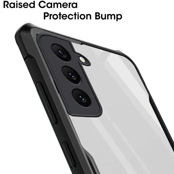 Bumper_Black_Shockproof_Bumper_Crystal__Back_Case_Cover_Compatible_With_Samsung_Galaxy_S22_5G__Minimalist_Pc+Tpu_360_Protection_Tough_Rugged_Design
