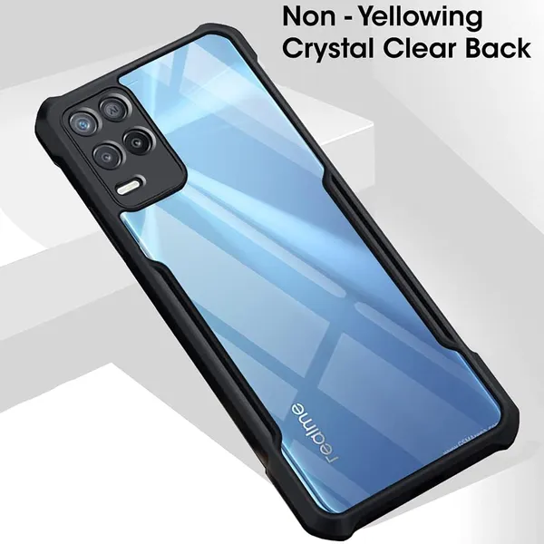 Bumper_Black_Shockproof_Bumper_Crystal__Back_Case_Cover_Compatible_With_Realme_8_5G_/_Narzo_30_5G__Minimalist_Pc+Tpu_360_Protection_Tough_Rugged_Design