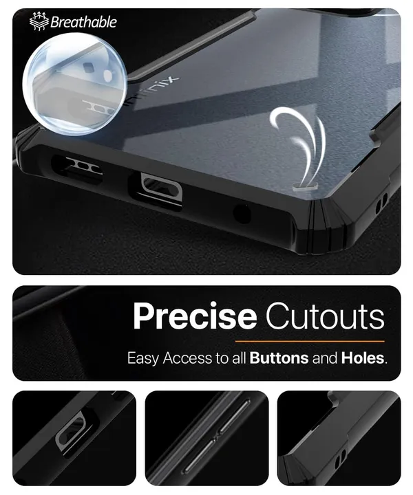 Bumper_Black_Shockproof_Bumper_Crystal__Back_Case_Cover_Compatible_With_Infinix_Smart_8/_Smart_8_Hd/Spark_20/_Itel_P55_5G_Minimalist_Pc+Tpu_360_Protection_Tough_Rugged_Design