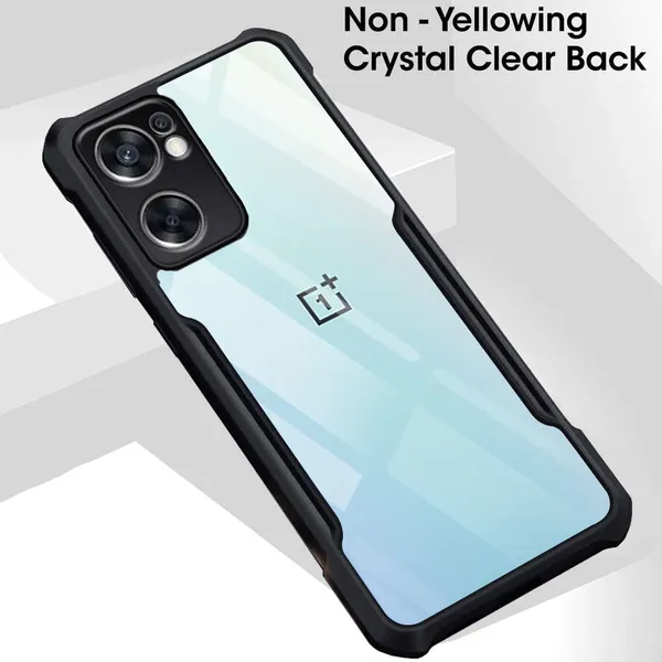 Bumper_Black_Shockproof_Bumper_Crystal__Back_Case_Cover_Compatible_With_Oneplus_Nord_Ce_2_5G_/_1+Nord_Ce2_5G__Minimalist_Pc+Tpu_360_Protection_Tough_Rugged_Design