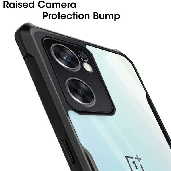 Bumper_Black_Shockproof_Bumper_Crystal__Back_Case_Cover_Compatible_With_Oneplus_Nord_Ce_2_5G_/_1+Nord_Ce2_5G__Minimalist_Pc+Tpu_360_Protection_Tough_Rugged_Design