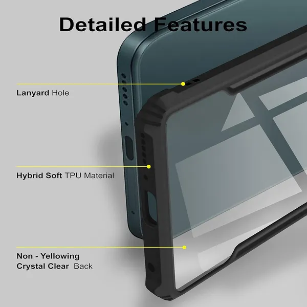 Bumper_Black_Shockproof_Bumper_Crystal__Back_Case_Cover_Compatible_With_Iphone_X/Iphone_Xs__Minimalist_Pc+Tpu_360_Protection_Tough_Rugged_Design