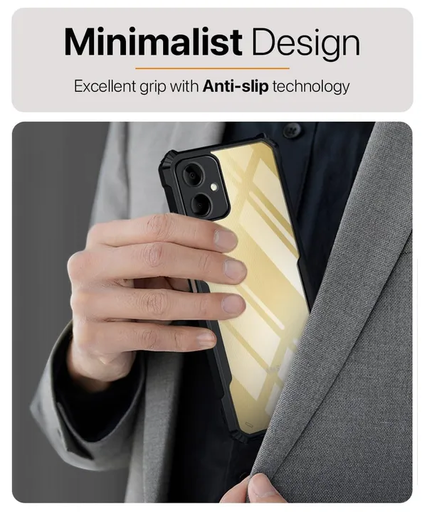 Bumper_Black_Shockproof_Bumper_Crystal__Back_Case_Cover_Compatible_With_Samsung_Galaxy_A06__Minimalist_Pc+Tpu_360_Protection_Tough_Rugged_Design