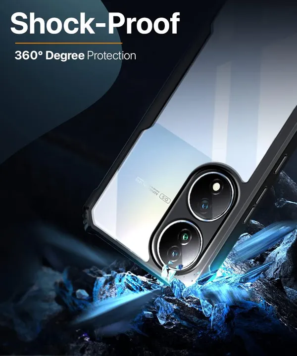 Bumper_Black_Shockproof_Bumper_Crystal__Back_Case_Cover_Compatible_With_Vivo_Y100_5G_/_Vivo_T2_5G_/_Vivo_100A_5G__Minimalist_Pc+Tpu_360_Protection_Tough_Rugged_Design