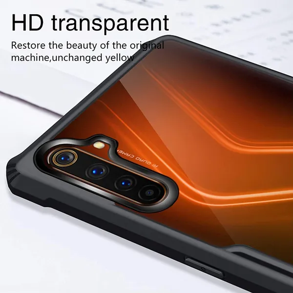 Bumper_Black_Shockproof_Bumper_Crystal__Back_Case_Cover_Compatible_With_Realme_6_Pro__Minimalist_Pc+Tpu_360_Protection_Tough_Rugged_Design
