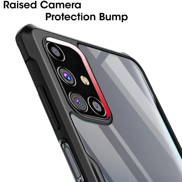 Bumper_Black_Shockproof_Bumper_Crystal__Back_Case_Cover_Compatible_With_Samsung_Galaxy_M31S__Minimalist_Pc+Tpu_360_Protection_Tough_Rugged_Design