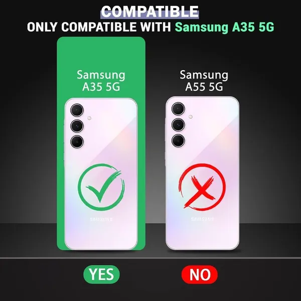 Bumper_Black_Shockproof_Bumper_Crystal__Back_Case_Cover_Compatible_With_Samsung_Galaxy_A35_5G__Minimalist_Pc+Tpu_360_Protection_Tough_Rugged_Design