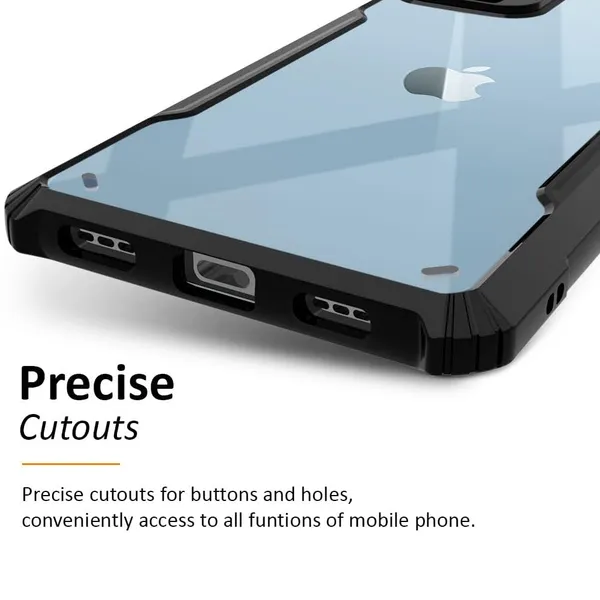 Bumper_Black_Shockproof_Bumper_Crystal__Back_Case_Cover_Compatible_With_Iphone_14__Minimalist_Pc+Tpu_360_Protection_Tough_Rugged_Design