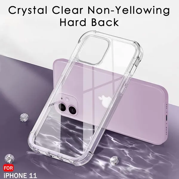 Clear_Corner_Raise_Corner_Ultra_Hybrid_Crystal_Back_Case_Cover_Compatible_With_Iphone_11__Tough_360_Bumper_Protection_Rugged_Shockproof_Design