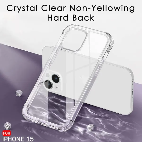 Clear_Corner_Raise_Corner_Ultra_Hybrid_Crystal_Back_Case_Cover_Compatible_With_Iphone_15__Tough_360_Bumper_Protection_Rugged_Shockproof_Design