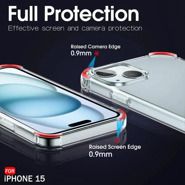 Clear_Corner_Raise_Corner_Ultra_Hybrid_Crystal_Back_Case_Cover_Compatible_With_Iphone_15__Tough_360_Bumper_Protection_Rugged_Shockproof_Design