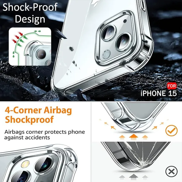 Clear_Corner_Raise_Corner_Ultra_Hybrid_Crystal_Back_Case_Cover_Compatible_With_Iphone_15__Tough_360_Bumper_Protection_Rugged_Shockproof_Design