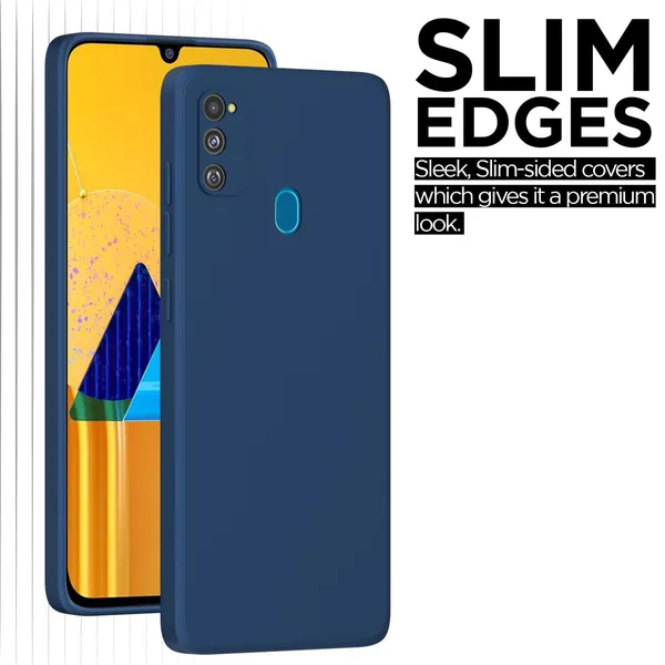 Silicone_NavyBue_Velvet_Silicone_Back_Case_Cover_For_Samsung_Galaxy_M21/_M21_2021/_M30S__Soft_Silk_Liquid_Touch_Slim_Flexible_Matte_Finish__Inner_Microfiber_Raised_Rubber_Camera_Protection_Navy_Blue