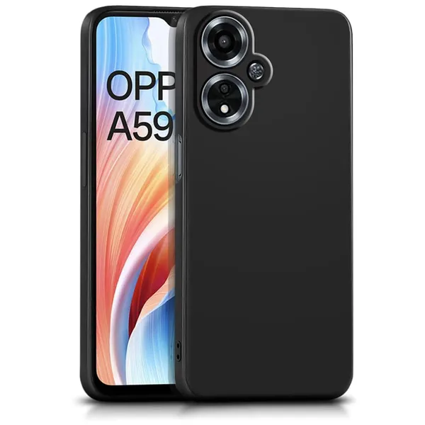 Silicone_Black_Velvet_Silicone_Back_Case_Cover_For_Oppo_A59_5G__Soft_Like_Silk_Liquid_Touch_In_Slim_Flexible_Matte_Finish__Inner_Microfiber_&_Raised_Rubberised_Camera_Protection