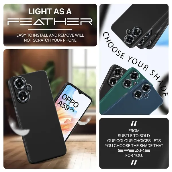 Silicone_Black_Velvet_Silicone_Back_Case_Cover_For_Oppo_A59_5G__Soft_Like_Silk_Liquid_Touch_In_Slim_Flexible_Matte_Finish__Inner_Microfiber_&_Raised_Rubberised_Camera_Protection