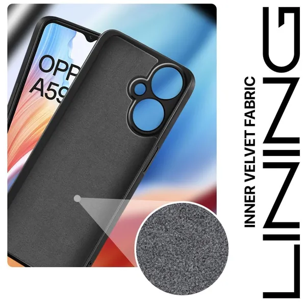 Silicone_Black_Velvet_Silicone_Back_Case_Cover_For_Oppo_A59_5G__Soft_Like_Silk_Liquid_Touch_In_Slim_Flexible_Matte_Finish__Inner_Microfiber_&_Raised_Rubberised_Camera_Protection