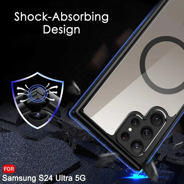 Clear_MagSafe_Black_Bumper_Hard_Back_Cover_Case_Magsafe_Compatible_With_Samsung_Galaxy_S24_Ultra__Wireless_Charging__Ultrahybrid_Full_Body_Protection_Bumper
