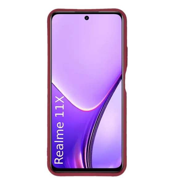 Coffee_Red_Coffee_Tpu_Silicone_Back_Case_Cover_Compatible_With_Realme_11X__Cute_Fun_Cartoon_3D_Ball__Full_Body_Protection__Camera_Protection_Red