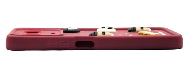 Coffee_Red_Coffee_Tpu_Silicone_Back_Case_Cover_Compatible_With_Realme_11X__Cute_Fun_Cartoon_3D_Ball__Full_Body_Protection__Camera_Protection_Red