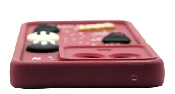 Coffee_Red_Coffee_Tpu_Silicone_Back_Case_Cover_Compatible_With_Realme_11X__Cute_Fun_Cartoon_3D_Ball__Full_Body_Protection__Camera_Protection_Red