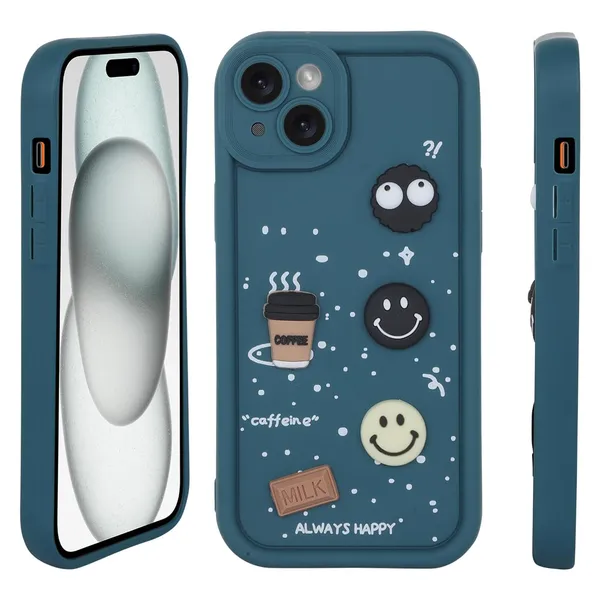 Coffee_Green_Coffee_Tpu_Silicone_Back_Case_Cover_Compatible_With_Realme_11X__Cute_Fun_Cartoon_3D_Ball__Full_Body_Protection__Camera_Protection
