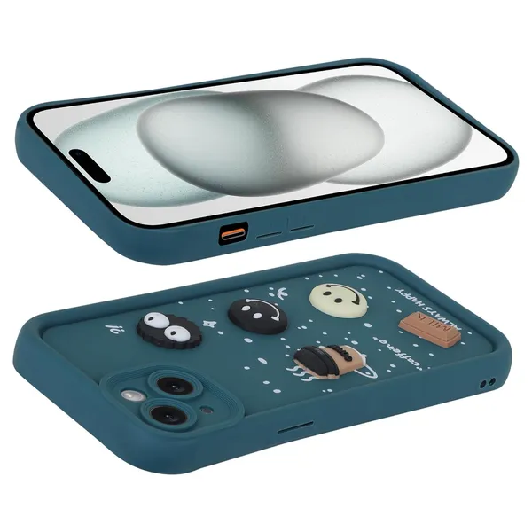 Coffee_Green_Coffee_Tpu_Silicone_Back_Case_Cover_Compatible_With_Realme_11X__Cute_Fun_Cartoon_3D_Ball__Full_Body_Protection__Camera_Protection