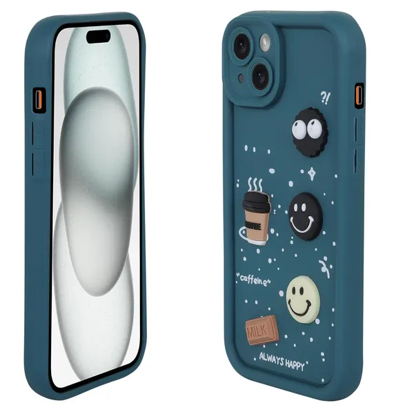 Coffee_Green_Coffee_Tpu_Silicone_Back_Case_Cover_Compatible_With_Realme_11X__Cute_Fun_Cartoon_3D_Ball__Full_Body_Protection__Camera_Protection