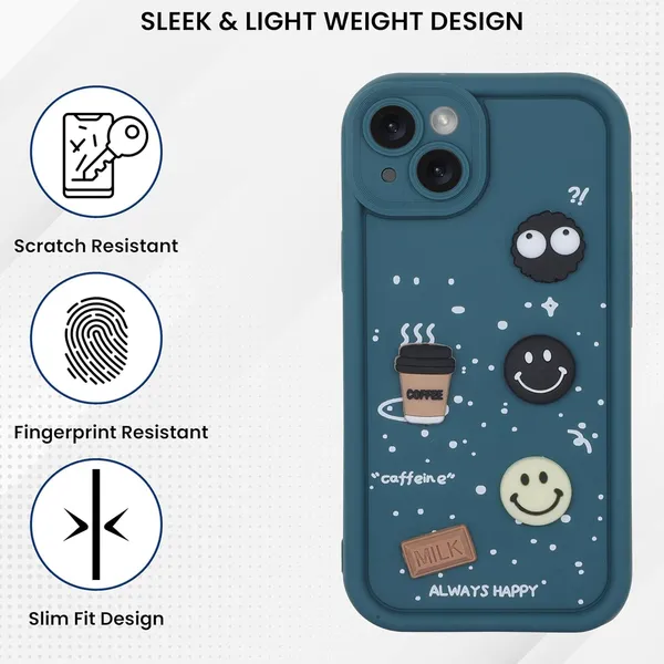 Coffee_Green_Coffee_Tpu_Silicone_Back_Case_Cover_Compatible_With_Realme_11X__Cute_Fun_Cartoon_3D_Ball__Full_Body_Protection__Camera_Protection