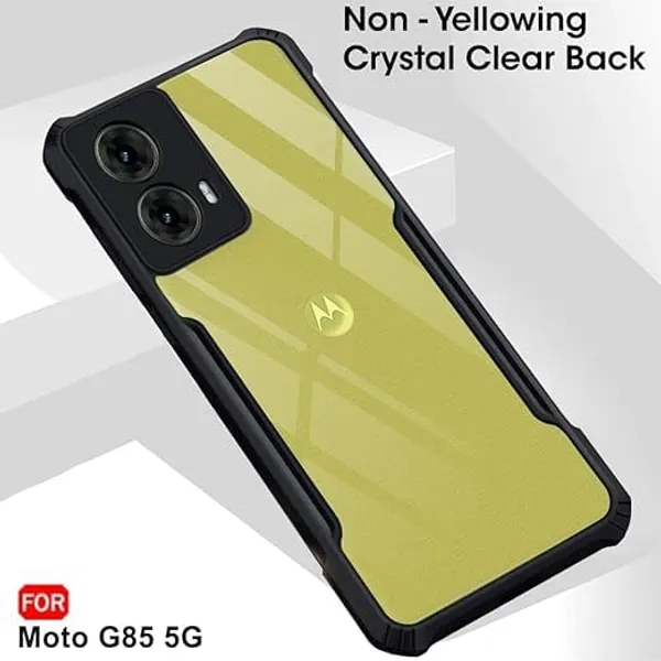 Bumper_Black_Shockproof_Bumper_Crystal__Back_Case_Cover_Compatible_With_Motorola_Moto_G52_/_G82_5G__Minimalist_Pc+Tpu_360_Protection_Tough_Rugged_Design