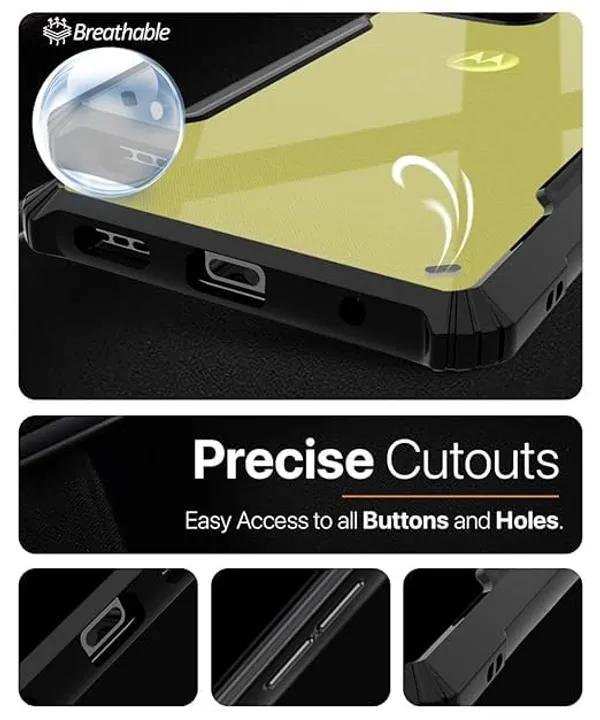 Bumper_Black_Shockproof_Bumper_Crystal__Back_Case_Cover_Compatible_With_Motorola_Moto_G52_/_G82_5G__Minimalist_Pc+Tpu_360_Protection_Tough_Rugged_Design