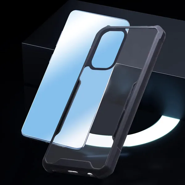 Bumper_Black_Shockproof_Bumper_Crystal__Back_Case_Cover_Compatible_With_Xiaomi_Redmi_K40/_K40_Pro/_K40_Pro_Plus/Mi_11I/11X/_11X_Pro/Poco_F3_Pc+Tpu_Protection_Tough_Rugged_Design
