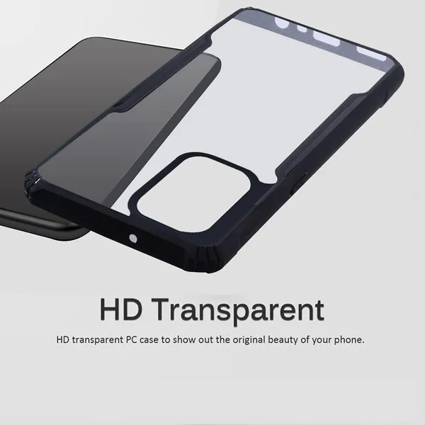 Bumper_Black_Shockproof_Bumper_Crystal__Back_Case_Cover_Compatible_With_Xiaomi_Redmi_K40/_K40_Pro/_K40_Pro_Plus/Mi_11I/11X/_11X_Pro/Poco_F3_Pc+Tpu_Protection_Tough_Rugged_Design