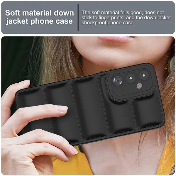Puffer_Black_Quilted_Puffer_�_Soft_Touch_Stylish_Design_Back_Case_Cover_Compatible_With_Samsung_Galaxy_A14_4G_5G__Shockproof_Silicone_Bumper_With_Camera_Protection_�
