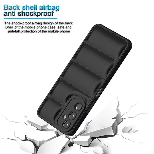 Puffer_Black_Quilted_Puffer_�_Soft_Touch_Stylish_Design_Back_Case_Cover_Compatible_With_Samsung_Galaxy_A14_4G_5G__Shockproof_Silicone_Bumper_With_Camera_Protection_�