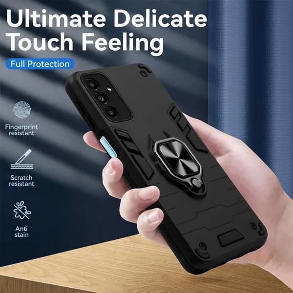RingStand_Black_Ringstand_Armor_Bumper_Back_Case_Cover_Compatible_With_Samsung_Galaxy_A14_4G_5G__Tough_Rugged_Shockproof_Pc+Tpu_Kickstand_360_Protective_Design