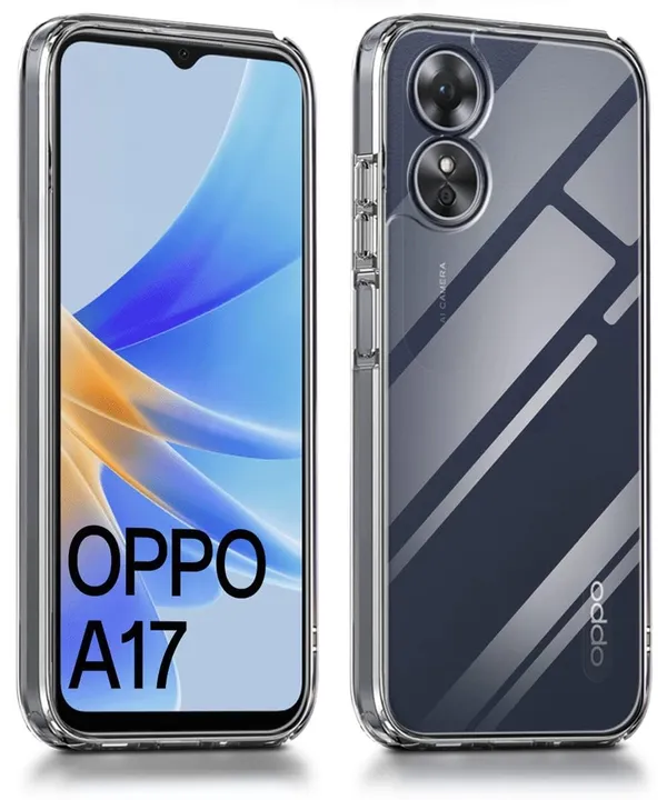 Clear_Soft_Crystal_Back_Case_Cover_Compatible_With_Oppo_A17_4G_/_Oppo_A17K_4G__100%_Shockproof_Silicone_360_Protective_Design